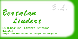 bertalan lindert business card